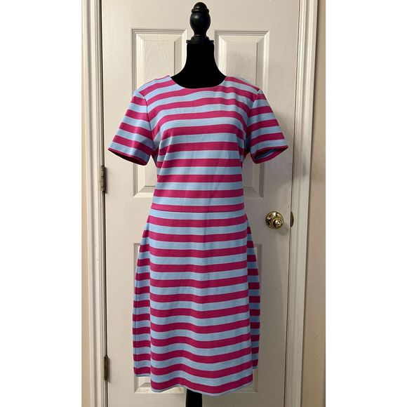 Brooks Brothers Dresses & Skirts - NWT Brooks Brothers Red Fleece Fitted Pink & Blue Fitted Short Sleeve Dress L